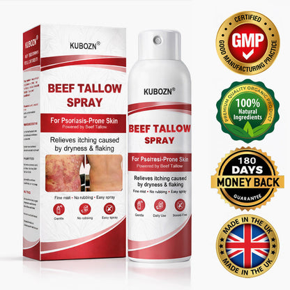 KUBOZN® Beef Tallow Spray — The No-Rub Relief for Psoriasis-Prone Skin✨